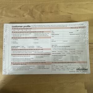 Mary, Kay customer profile forms 25 pack 2010